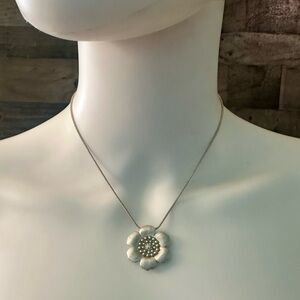 Brighton Silver Plated Adjustable Flower Pendant Necklace